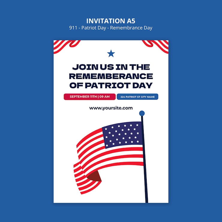 Free PSD patriot day template design
