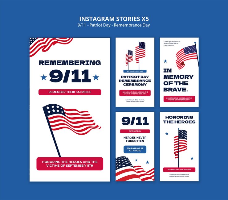 Free PSD patriot day template design