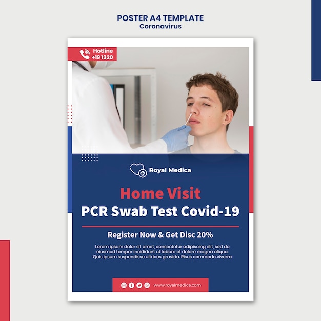 Free PSD pcr test poster template