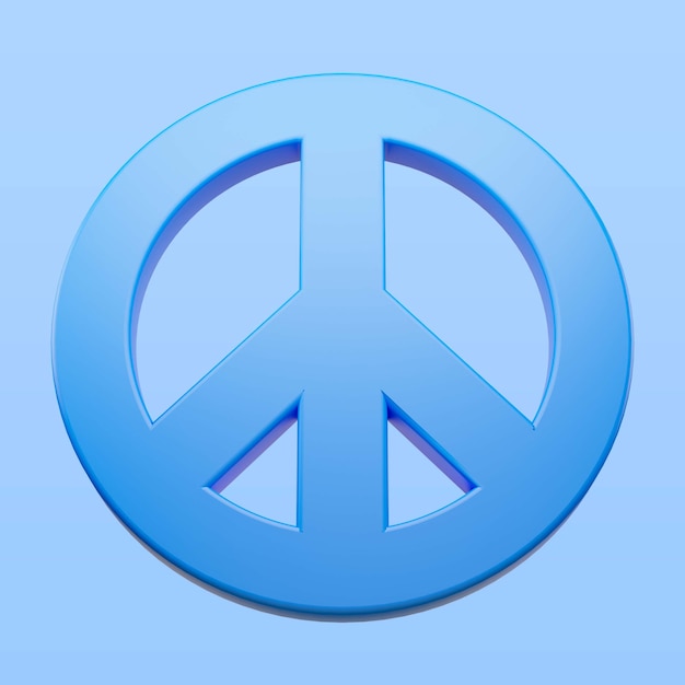 Free PSD peace symbol icon in 3d rendering