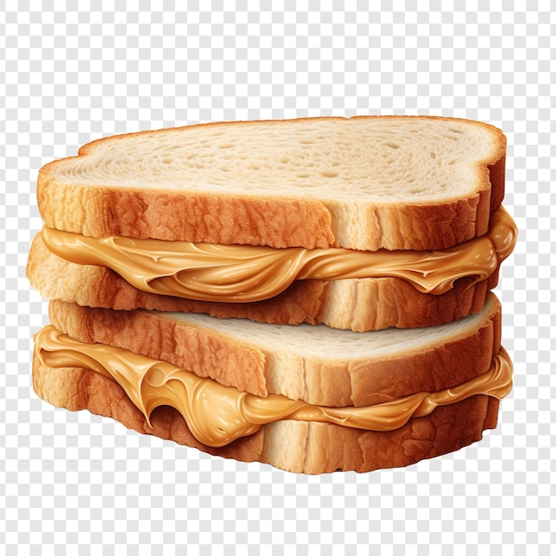 Free PSD peanut butter sandwich isolated on transparent background