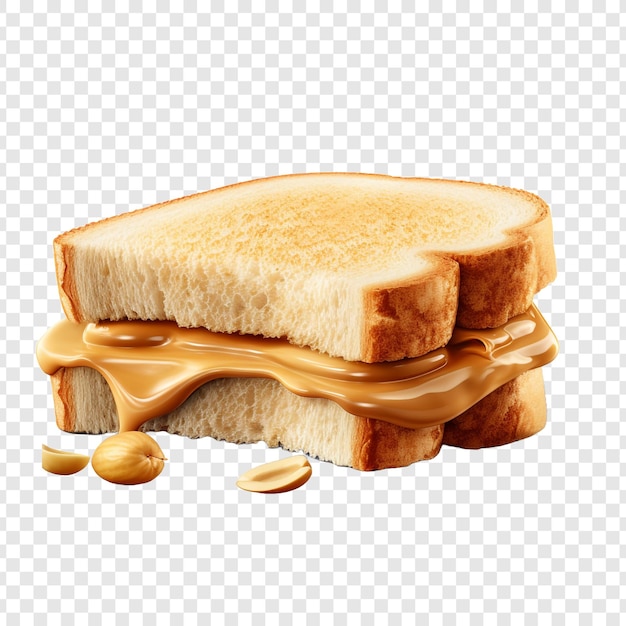 Peanut butter sandwich isolated on transparent background