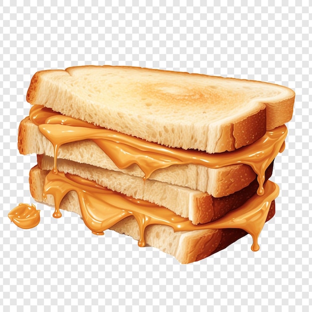 Free PSD peanut butter sandwich isolated on transparent background