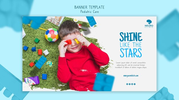 Pediatric care concept banner design