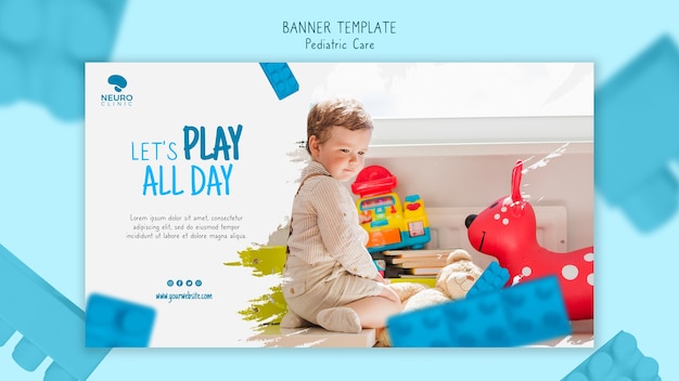 Free PSD pediatric care concept banner style