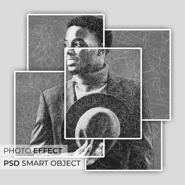 Free PSD pencil drawing photo effect