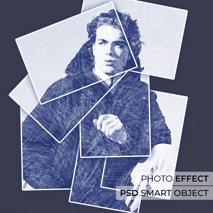 Бесплатный PSD карандашный рисунок фотоэффект