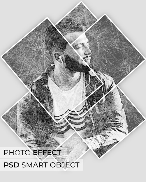 Free PSD pencil drawing photo effect