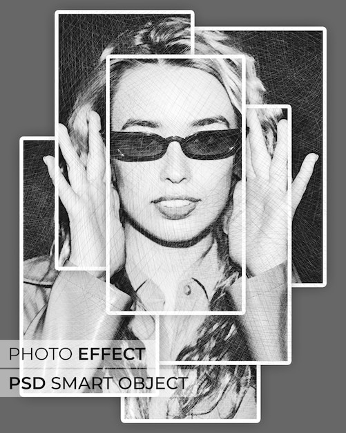 Free PSD pencil drawing photo effect