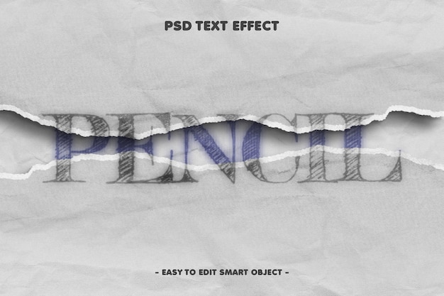 Pencil sketch editable text effect