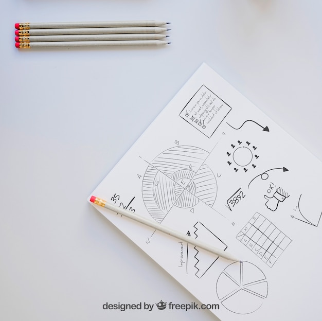 Free PSD pencils, paper and drawing