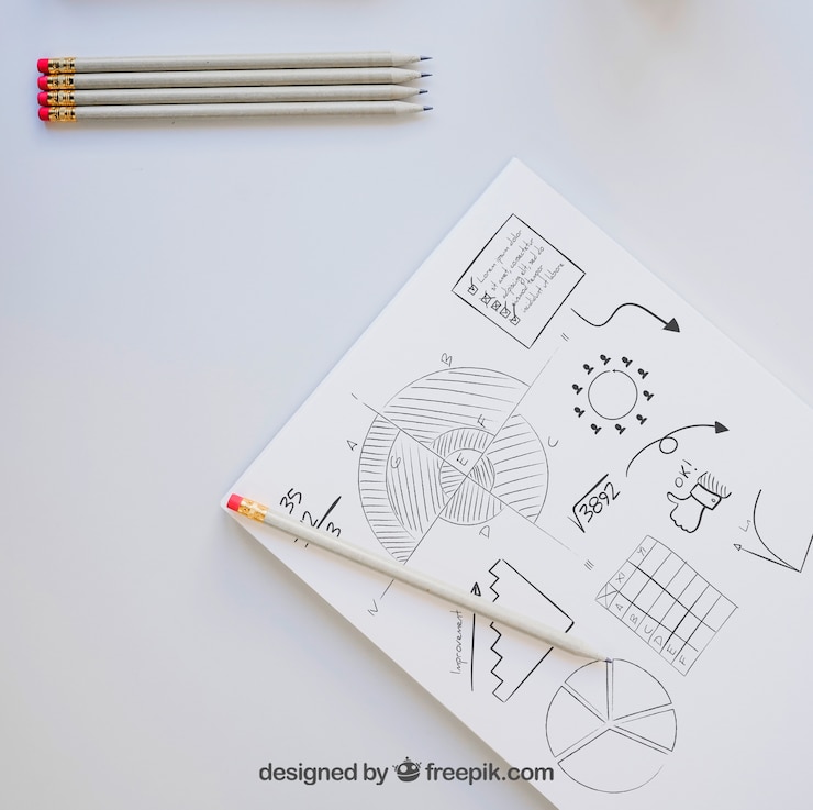 Free PSD pencils, paper and drawing