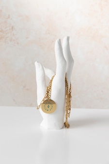 Pendant jewelry locket on hand sculpture