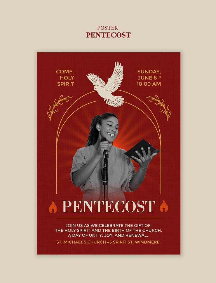 Free PSD pentecost church service flyer