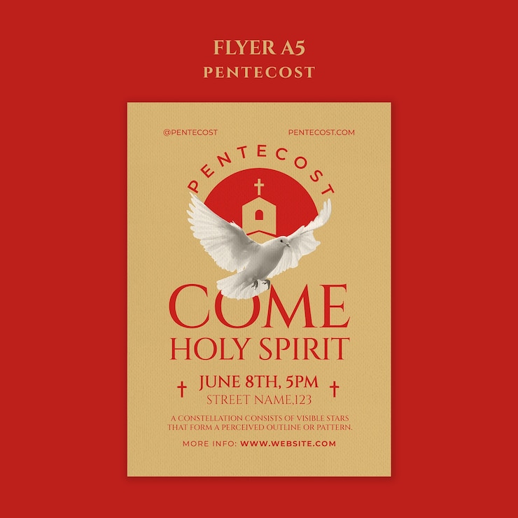 Free PSD pentecost flyer: come holy spirit