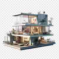 Free PSD penthouse house isolated on transparent background