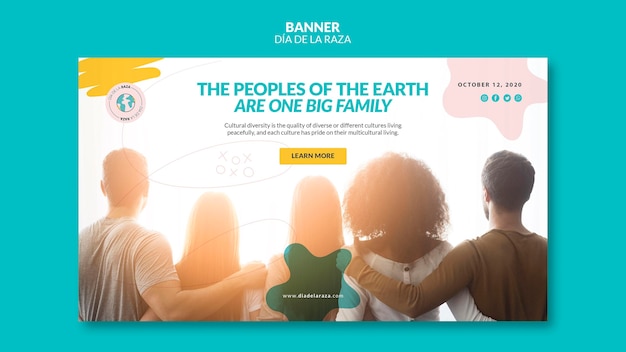 Free PSD people are one big family banner template