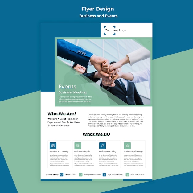 Free PSD people creating a bond flyer business design