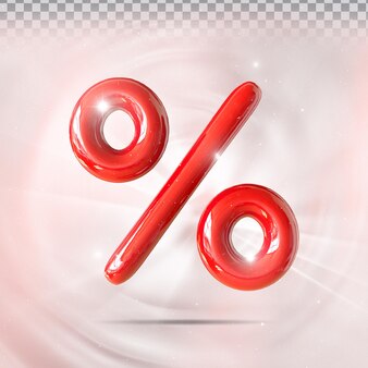 Процент красный 3d визуализации