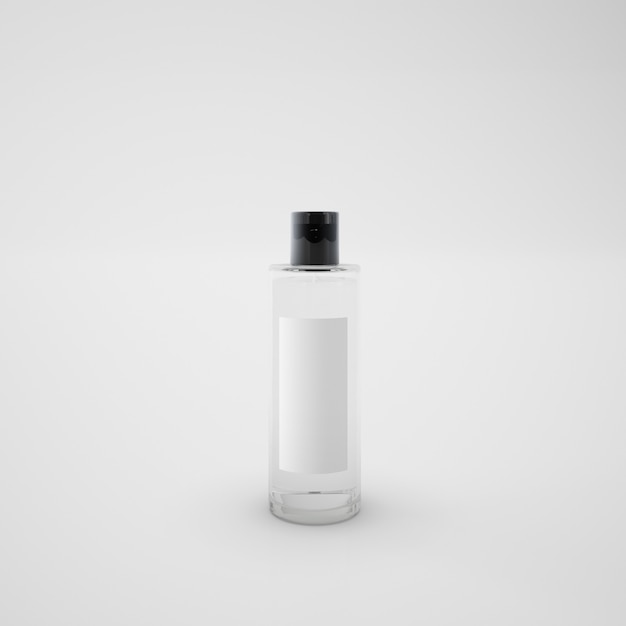 Perfume bottle with black lid