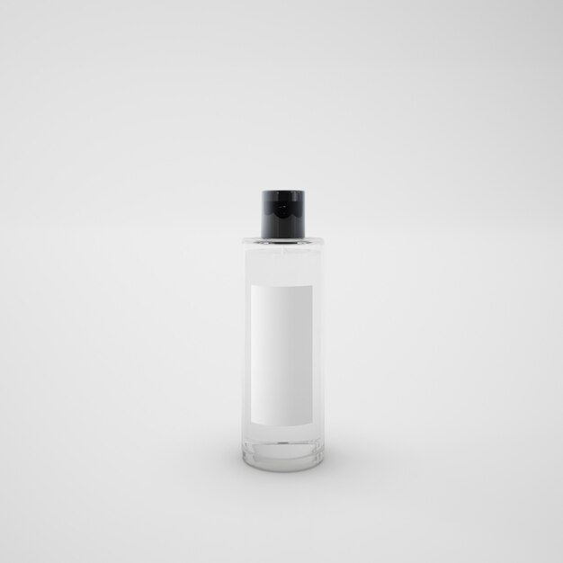 Perfume bottle with black lid