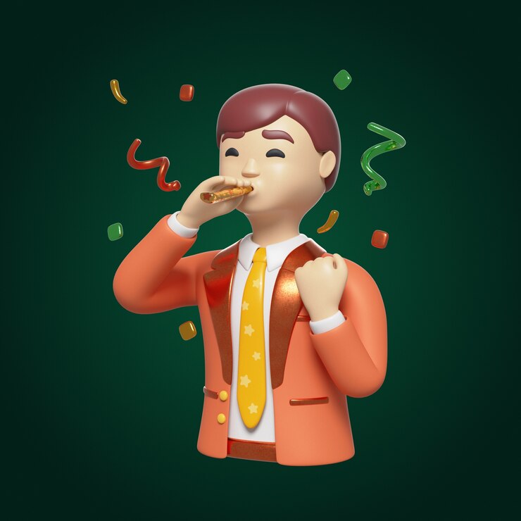 Free PSD person celebrating new year 2025 icon design