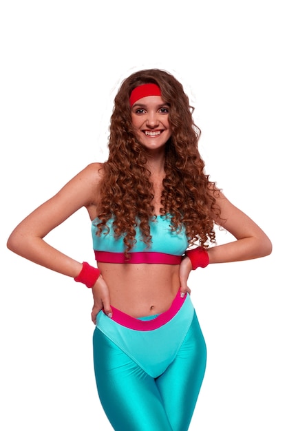 Free PSD person working 80s gym costume