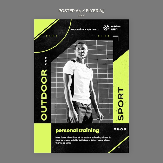 Free PSD personal training poster template