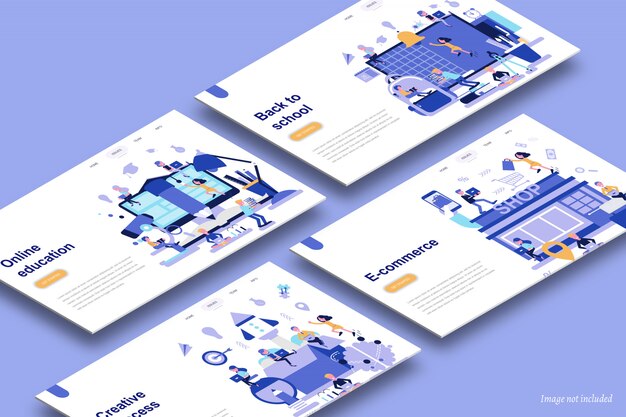 Download Isometric Website Psd 200 High Quality Free Psd Templates For Download