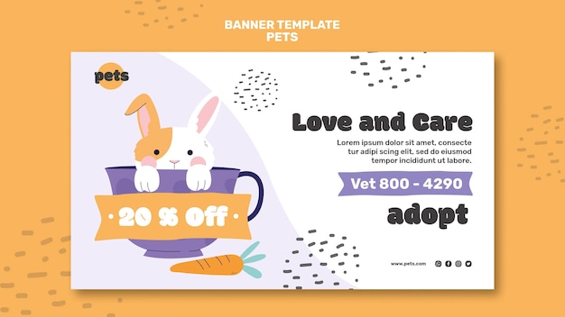 Pet adoption banner template