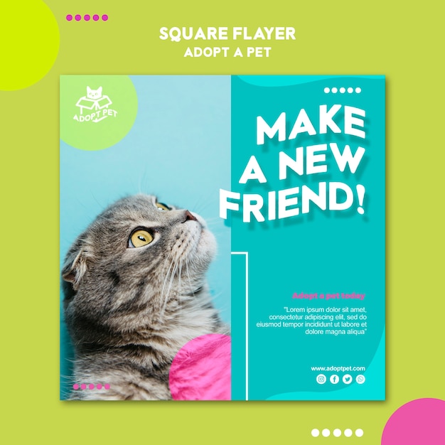 Free PSD pet adoption flyer template concept