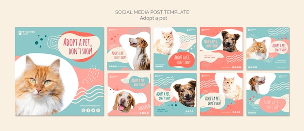 Free PSD pet adoption social media post