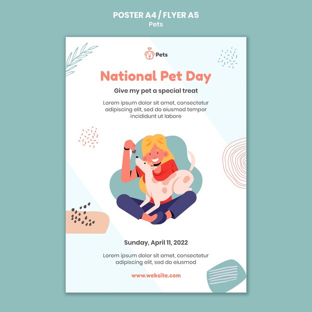 pet poster and flyer template design