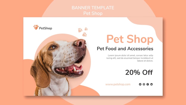 Pet shop banner template