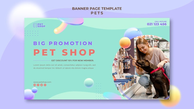 Free PSD pet shop banner template