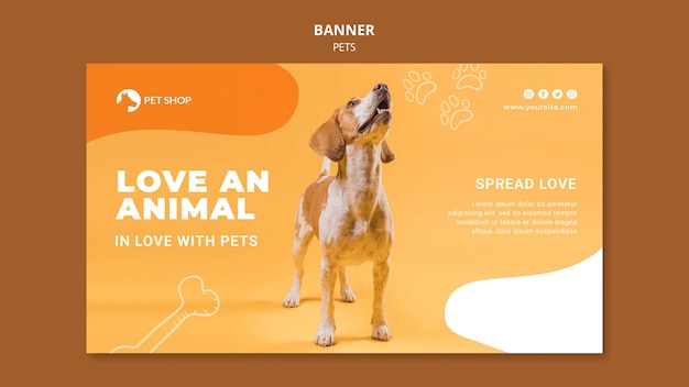 Free PSD pet shop banner template