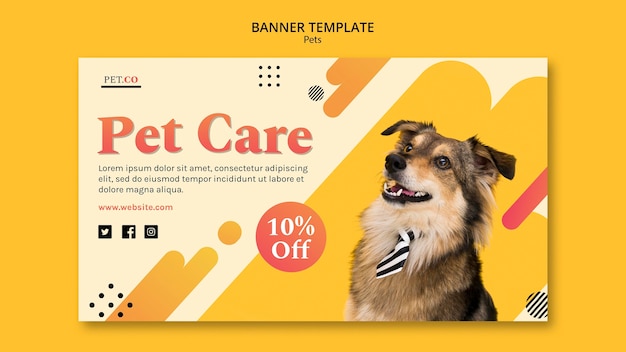 Pet shop banner template