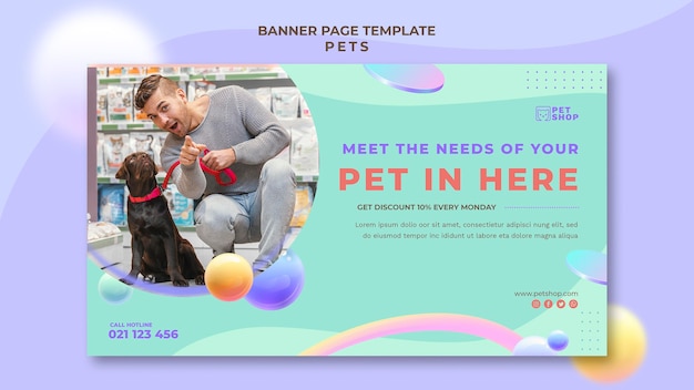 Free PSD pet shop horizontal banner template