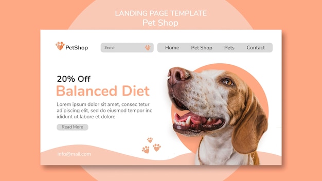 Pet shop landing page