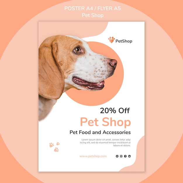 Free PSD pet shop poster template