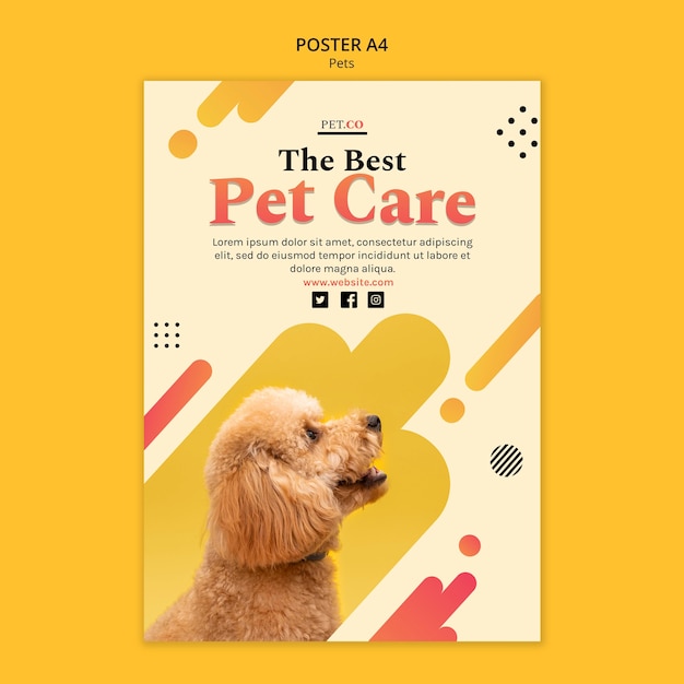 Free PSD pet shop poster template