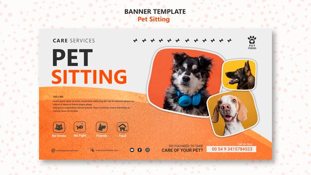 pet sitting concept banner template
