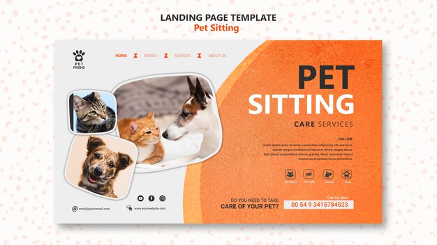 pet sitting concept landing page template