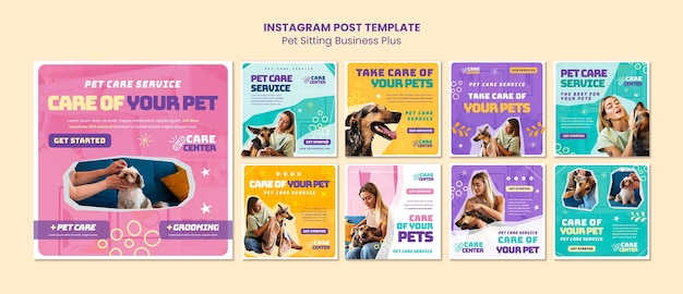 PSD gratuito post di instagram per lavori di pet sitter