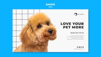 Free PSD pets banner template with photo