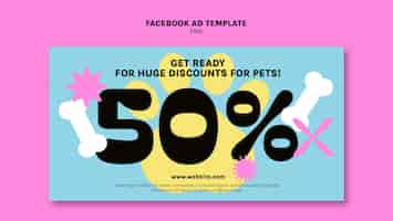 Free PSD pets discount template design