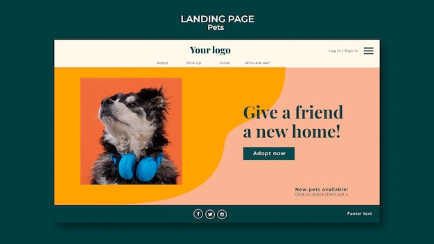 Free PSD pets landing page