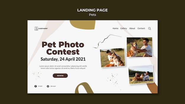 Pets and owners landing page