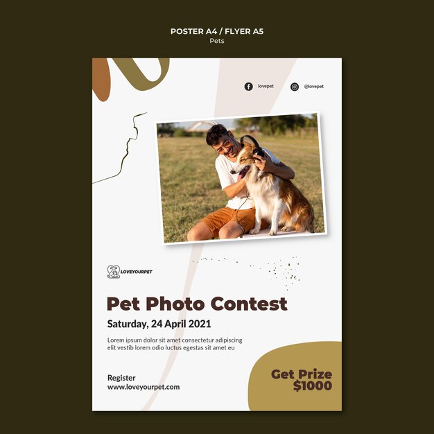 Pets and owners print template