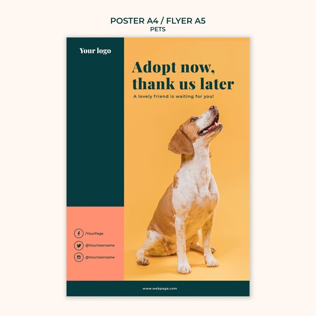Дизайн шаблона плаката домашних животных